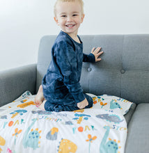 Dinoland Baby & Toddler Blue Minky Blanket | 30x40