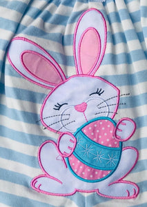 Easter Periwinkle Striped Bunny Bubble | 3 6 9 Months