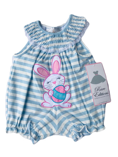 Easter Periwinkle Striped Bunny Bubble | 3 6 9 Months