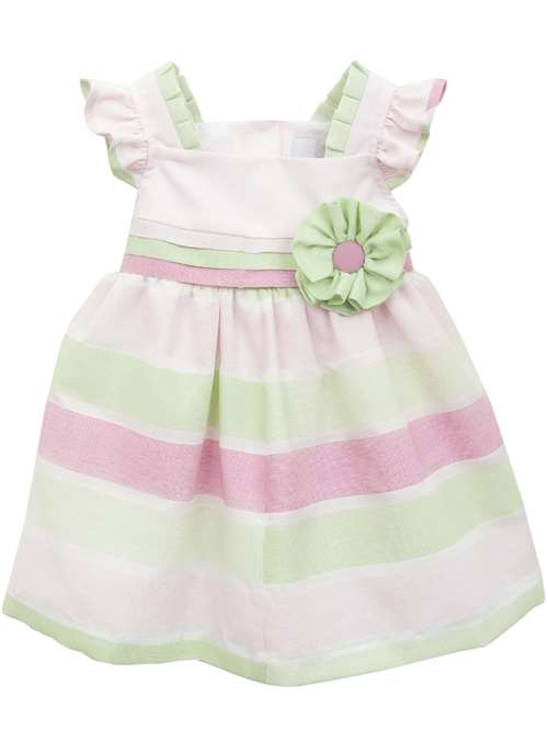 velvet bodycon dress green Pink & Lime Striped Dress Set