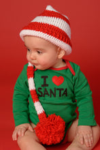 Christmas Red White Striped Baby Elf Knit Hat | 6-12 Months