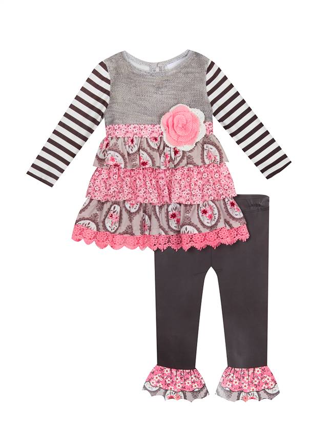 Bonnie Jean Baby Girls Newborn-24Month Flutter Short Sleeve Tiered Bunny  Tail Top with Multi Ruffle Leggings | Dillard's
