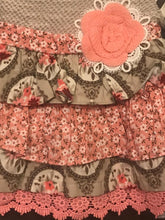 Pink Brown Sweater Knit Bodice Ruffle Leggings Set | 2T/2 or 6
