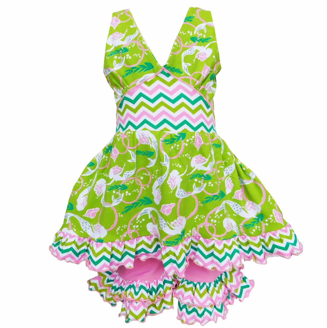 Mermaid Halter and Shorts Set | 2/3T