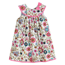 Pink Floral Print Collared Swing Dress with Bow | 3-6M 6-12M 12-18M 18-24M 2T 3T 4T 6Y