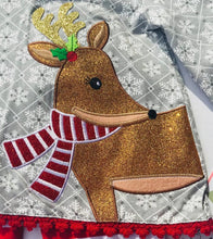 Gray Snowflake Reindeer Red Stripe Pants Set | 12 18 24 Months