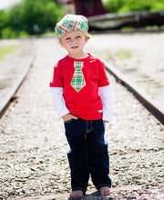 Hayden Long Sleeve Red Green Plaid Neck Tie Tee * 12-18M 18-24M 2T 3T 4T
