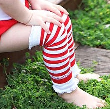 Candy Cane Red and White Stripe Leg Warmers