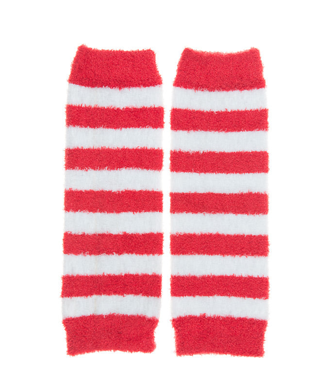 juDanzy Red and White Striped Cozy Legs Leg Warmers * 8