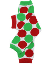Red and Green Large Dot Leg Warmers by juDanzy * 12"