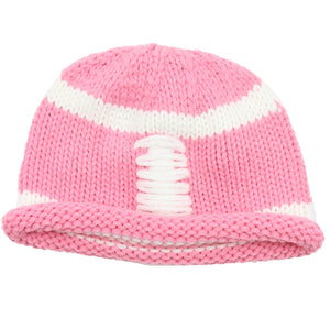 Pink and white football Hat * 3-6M 6-12M 1-4Y