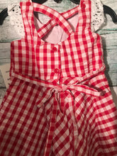 Red Seersucker Watermelon Applique Dress | 2T or 4T