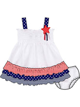 White Americana Smocked Dress Set with Star | 24 Months