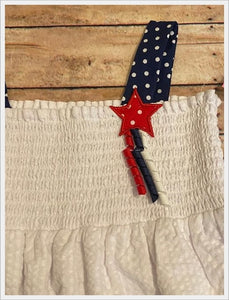 White Americana Smocked Dress Set with Star | 24 Months