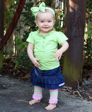 Pink & Lime Ruffled Tights Leggings | 0-6M 6-12M 12-24M 2-4T