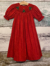 Red Christmas Tree Short Sleeve Bishop Smocked Dress * 2T