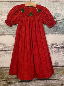 2t smocked christmas dress Margaret Long Sleeve Smocked Christmas Dress