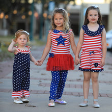 Stars and Stripes Patriotic July 4th Romper | 6-12M 12-18M 18-24M