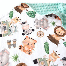 Safari Baby & Toddler Green Minky Blanket | 30x40