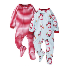 2-Pack Baby Santa Red Stripe Fleece Pajamas | 12 or 24 Months