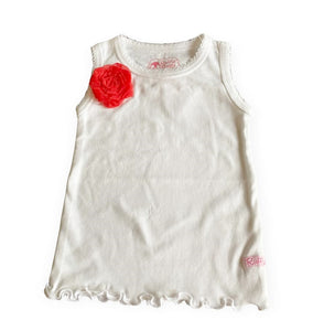 White with Red Flower Tank Top * 6-12M 12-18M 18-24M 2T 3T 4T