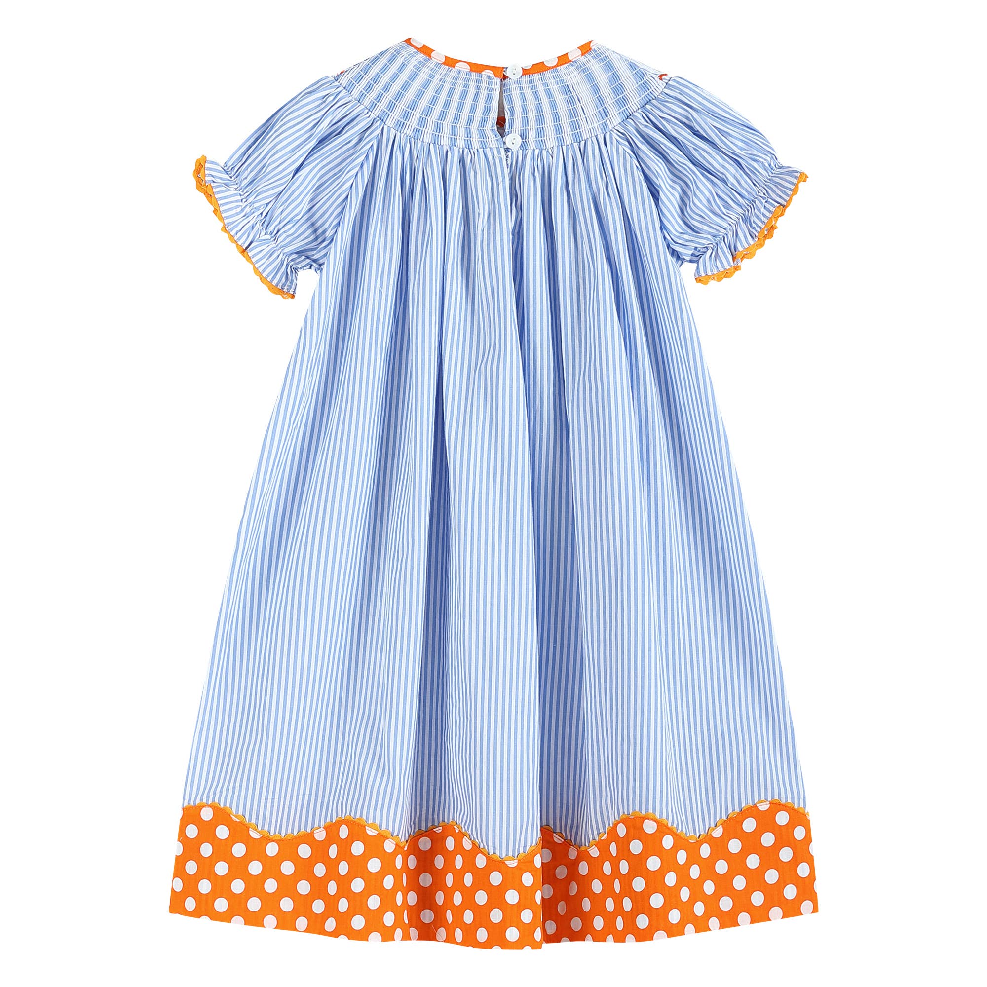 Thanksgiving Blue & Orange Turkey Smocked Bishop Dress | 2T 3T 4T 5Y 6 Little Footprints Children's Shop Thanksgiving Blue & Orange Turkey Smocked Bishop Dress | 2T 3T 4T 5Y 6 Little Footprints Children's Shop