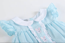Turquoise Easter Bunny Yoke Dress | 3-6M 6-12M 18-24M 2T 3T 4T 5Y 6Y
