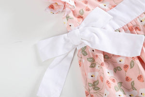 Vintage Pink Floral A-Line Bow-Waist Dress | 5Y 6Y
