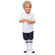White with Blue and Red Stripes Tube Socks Set by juDanzy * 12-24M 2-4Y 4-6Y