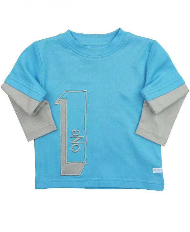 Blue Birthday Number 1 Tee by RuggedButts | 12 Months