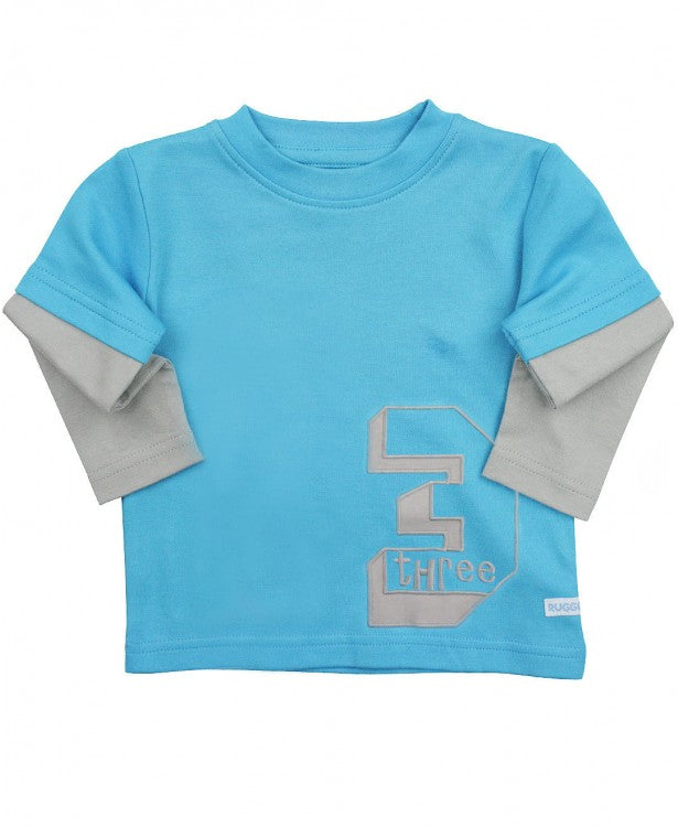 Blue Birthday Number 3 Tee by RuggedButts | 3T
