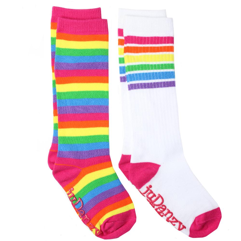 Bright Rainbow Knee High Socks