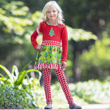 Two-Piece Red and Green Christmas Tree & Polka Dot Set | 2/3T