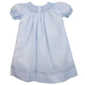 Light Blue Daygown with Smocking and Pearls | 3 6 9 Months