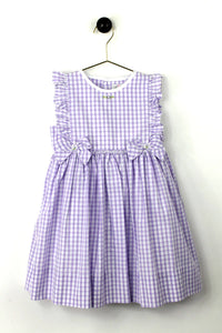 Lavender Gingham Smocked Dress with Bows | 2T 3T 4T