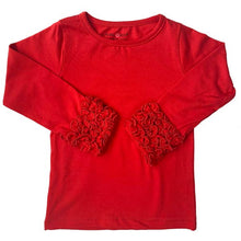 Baby Toddler Girls Boutique Red Ruffle Layering T-Shirt | 6-12 or 12-24 Months