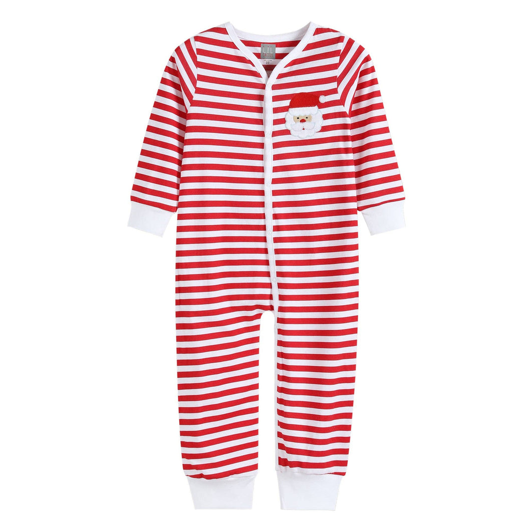 Red and White Stripe Toddler Boys Back Flap Pajamas | 3T 4T