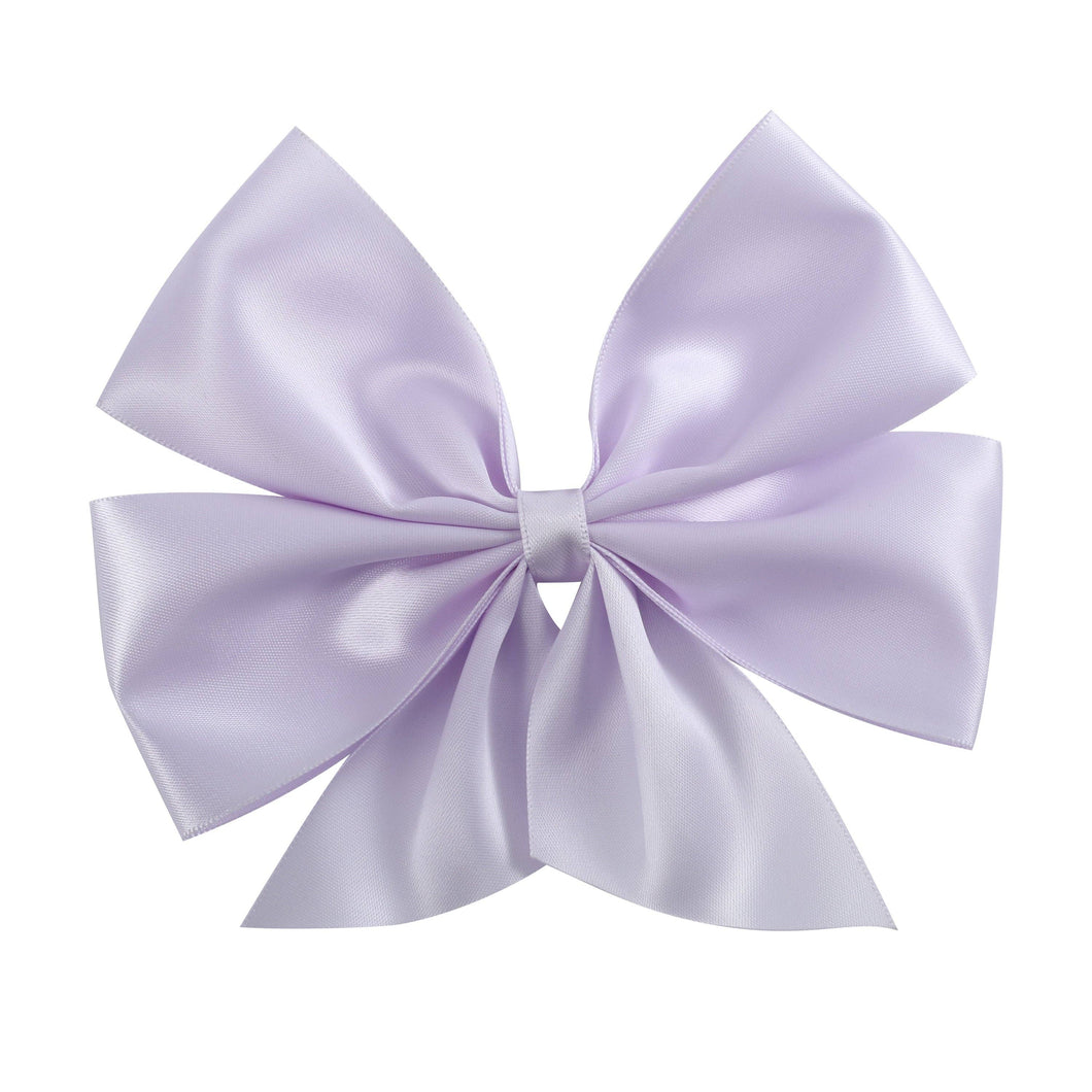 Lilac Mist Purple Satin Large Bow Hair Clip 5 1/2