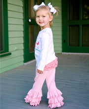 Pink 3-Ruffle Flare Pants | 6-12M 18-24M