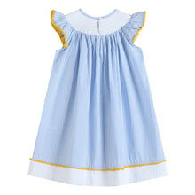 Light Blue Striped Lemons Smocked Bishop Dress | 12-18M 2T 3T 4T 5Y 6Y