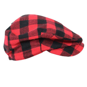Red Buffalo Plaid Cabbie Hat by juDanzy * 6-12M 1-4Y