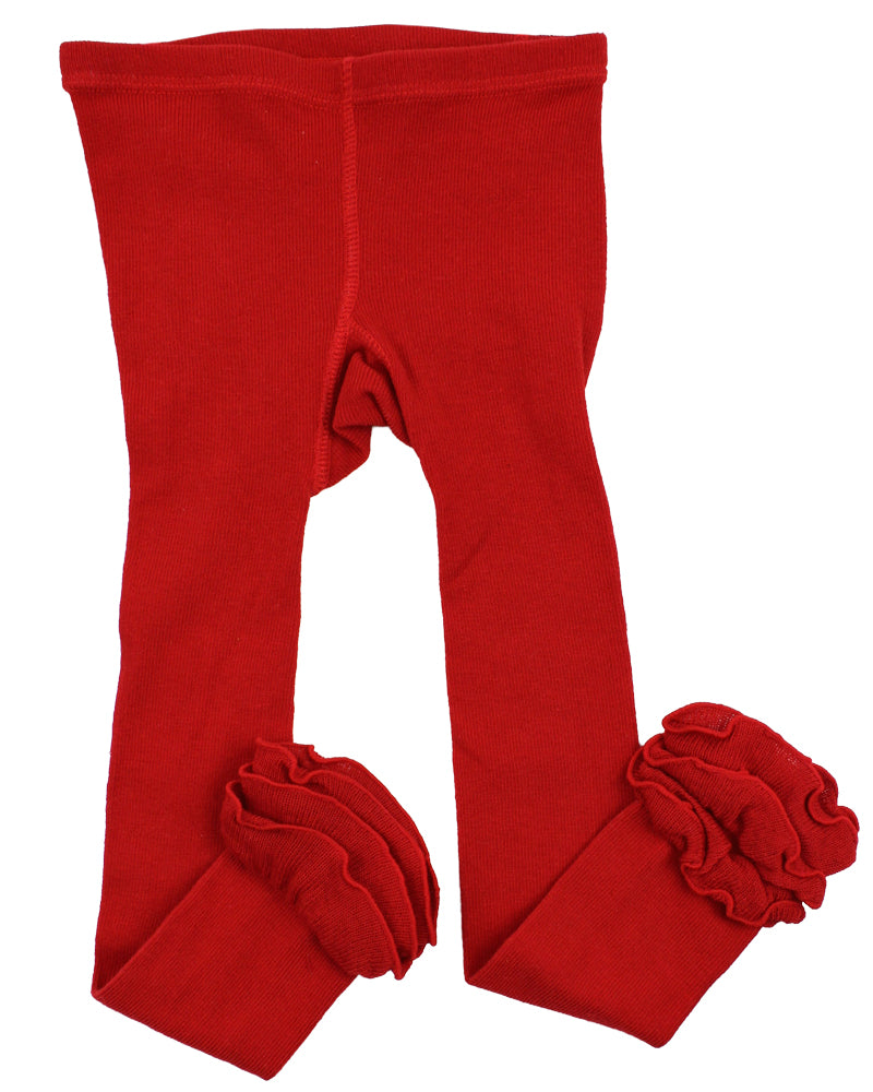 Red Triple Ruffle Footless Tights by juDanzy * 2-4Y 4-6Y