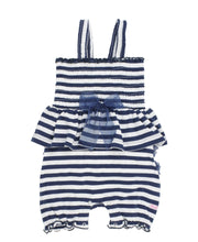 Navy Striped Fit and Flare Romper | 3-6M 6-12M 12-18M
