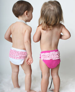 White Fuchsia & Pink 2 Pack Ruffled Panties Underwear | 2T/3T