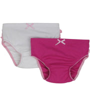 White Fuchsia & Pink 2 Pack Ruffled Panties Underwear | 2T/3T