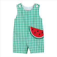 Green Gingham Watermelon Applique Shortall | 3-6M 6-12M 12-18M 18-24M 2T